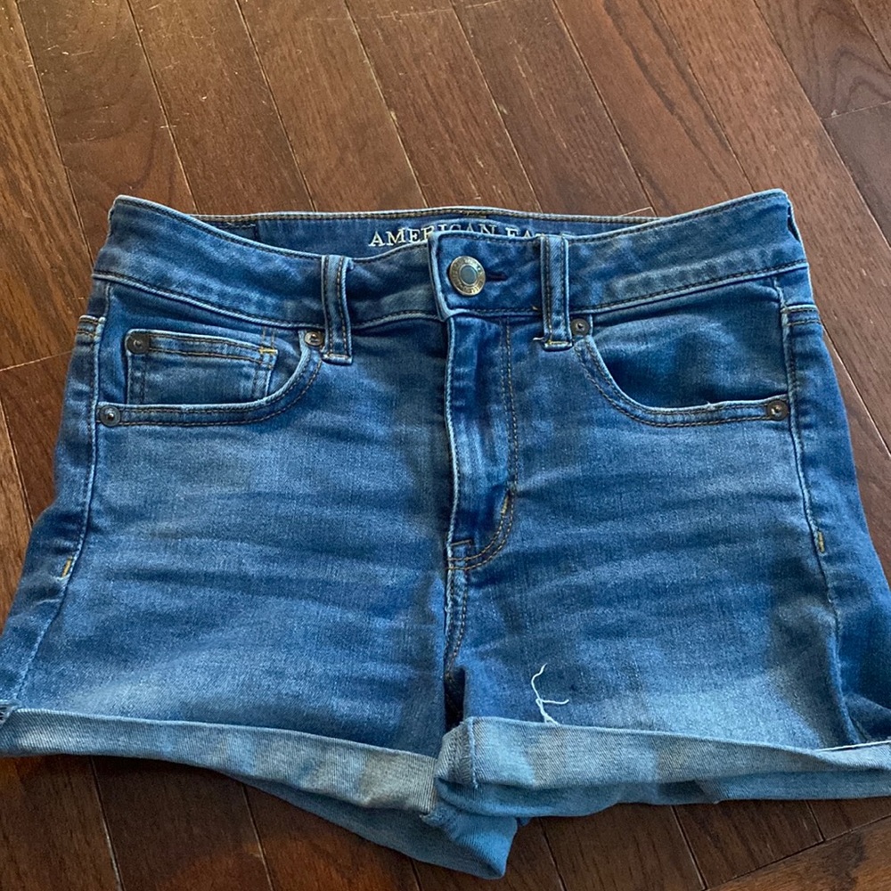 Mid Rise American Eagle Midi Jean Shorts